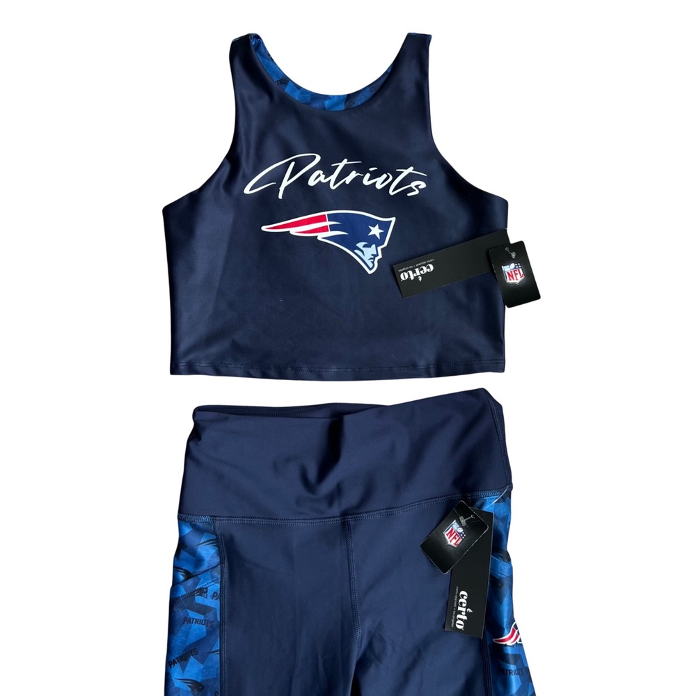 Certo NFL New England Patriots Womens Activewear Set Reversible Top Leggings NEW